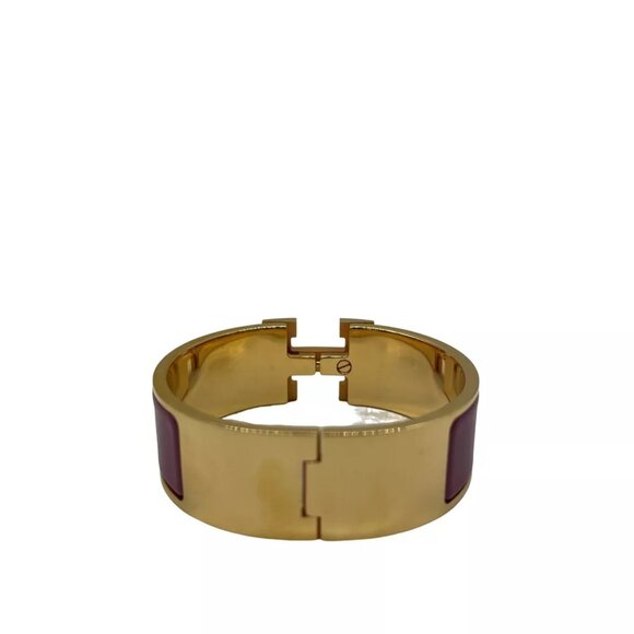 HERMES Clic Clac GM Rose Purple Bracelet Metallic - Picture 10 of 11